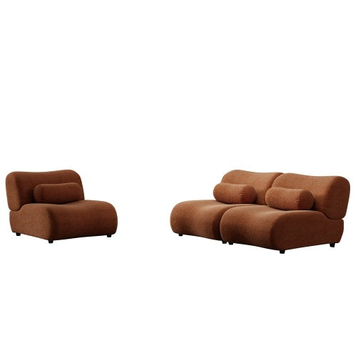 Contemporary Orange Modular Sofa – 3-Seat Sectional - FAIFCO
