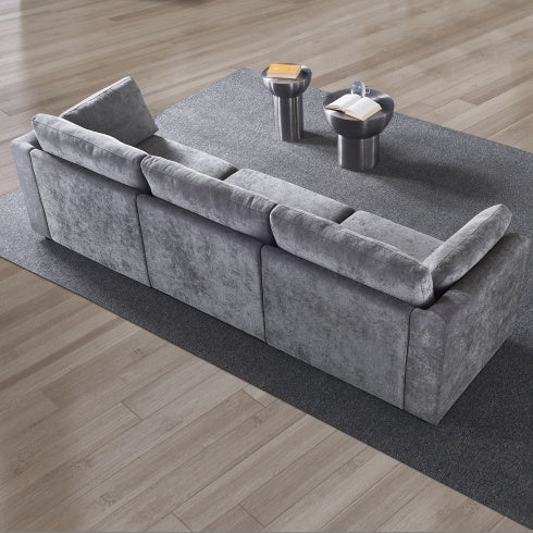 Modular Sofa Grey Chenille Fabric, Simple And Grand, The Seat And Back Is Very Soft. - FAIFCO