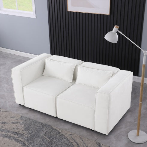 Modular Sofa BEIGE Chenille Fabric, Simple And Grand, The Seat And Back Is Very Soft. - FAIFCO