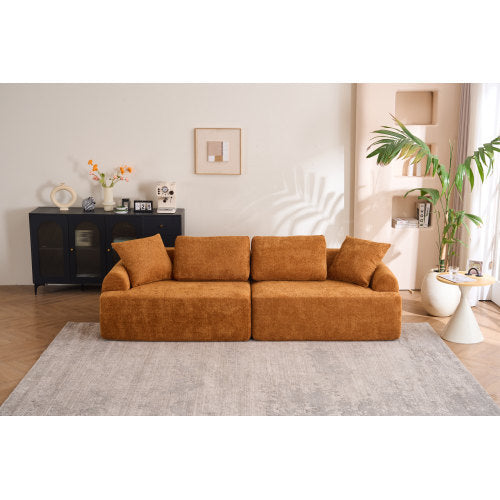 4-seater Combined Sofa, Crochet Yarn Fabric, Full Sponge Compression - FAIFCO