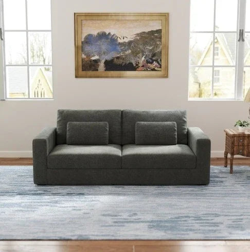 3-Seater Sofa for Living Room - Compressed Cushions & Detachable Cover - FAIFCO
