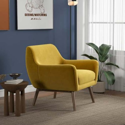 Panom Gold Velvet Lounge Chair - FAIFCO