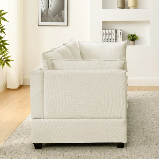 Comfy Beige Cloud Sofa – 3-Seat Sectional - FAIFCO