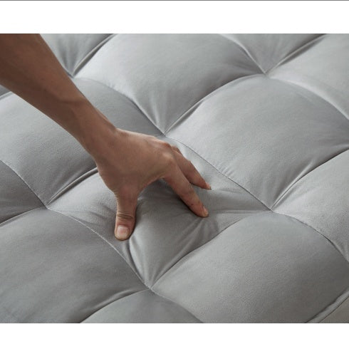 Convertible Sleeping Sofa Bed, Modern Velvet Fabric Single Seater Sofa, Sleeping Sofabed With 1 Back Pillow And Removable Back, Single Comfortable Recliner Sofabed For Office, Living Room Apartment - FAIFCO