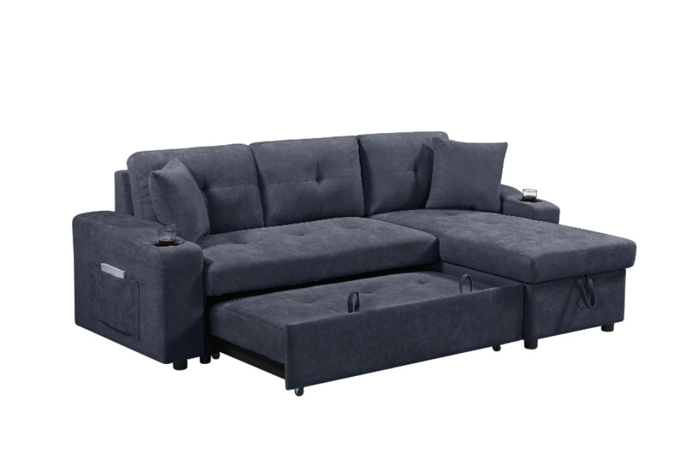 Convertible Sectional Sofa With Armrest Storage - FAIFCO