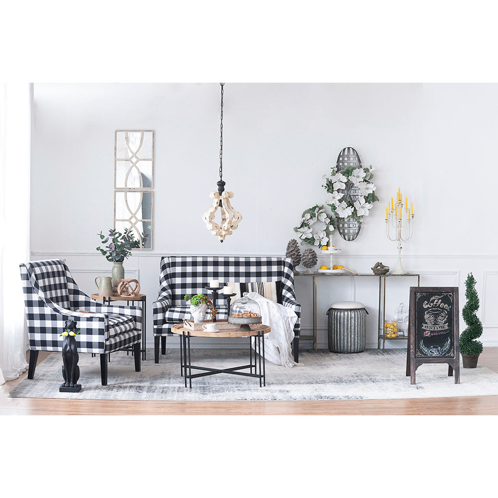 “French Country Farmhouse Chandelier – Wood Ceiling Fixture”