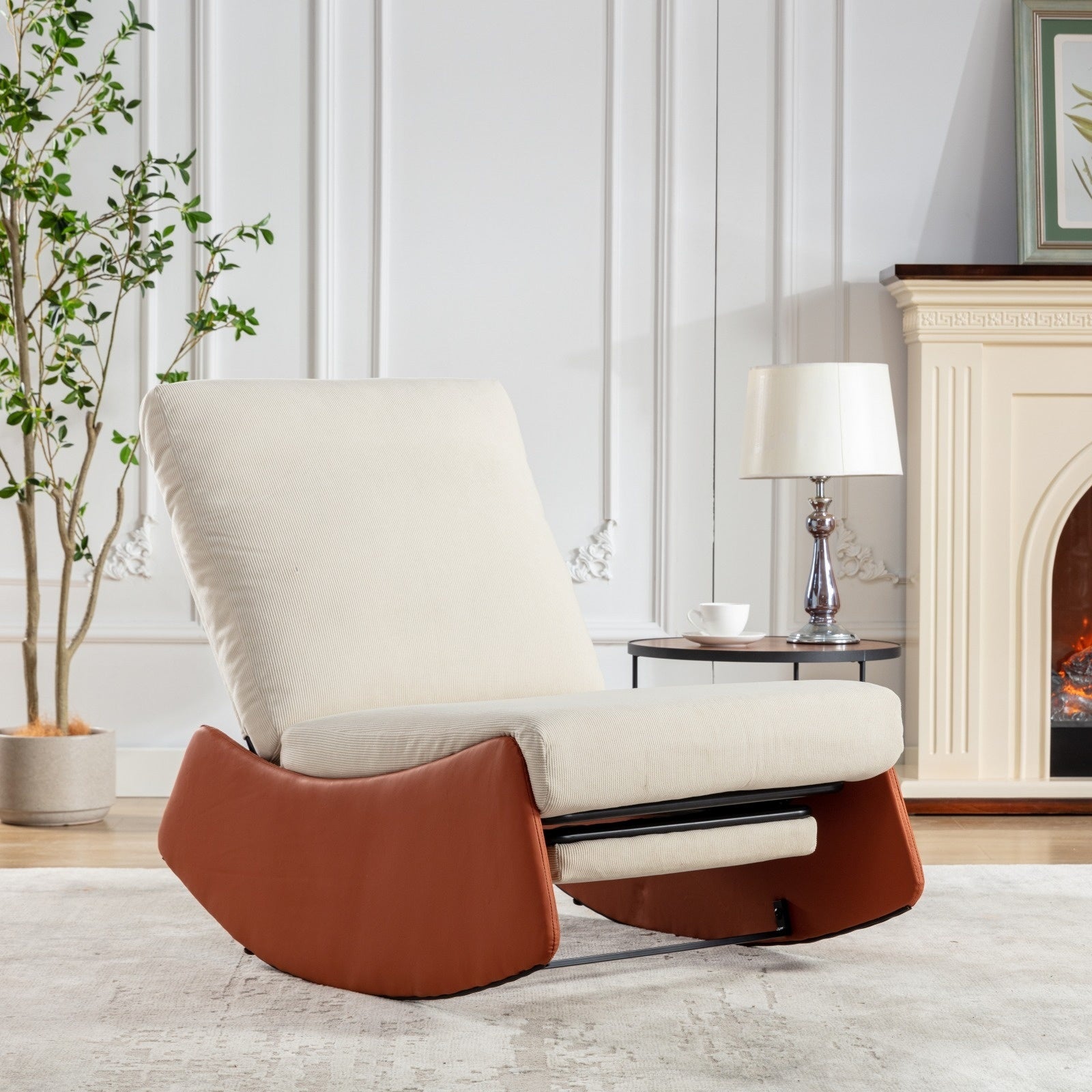 Modern Rocking Recliner Chair with Footrest – Comfy Accent Chair for Nursery & Reading - FAIFCO