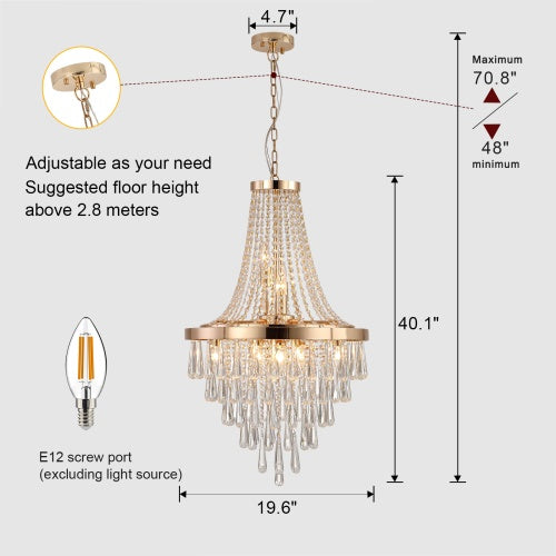 Luxury Golden Crystal Chandelier for Living & Dinin