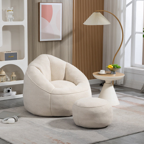 Compressed Foam Bean Bag Chair with Footrest - FAIFCO
