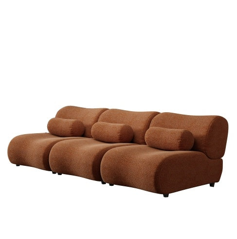 Contemporary Orange Modular Sofa – 3-Seat Sectional - FAIFCO