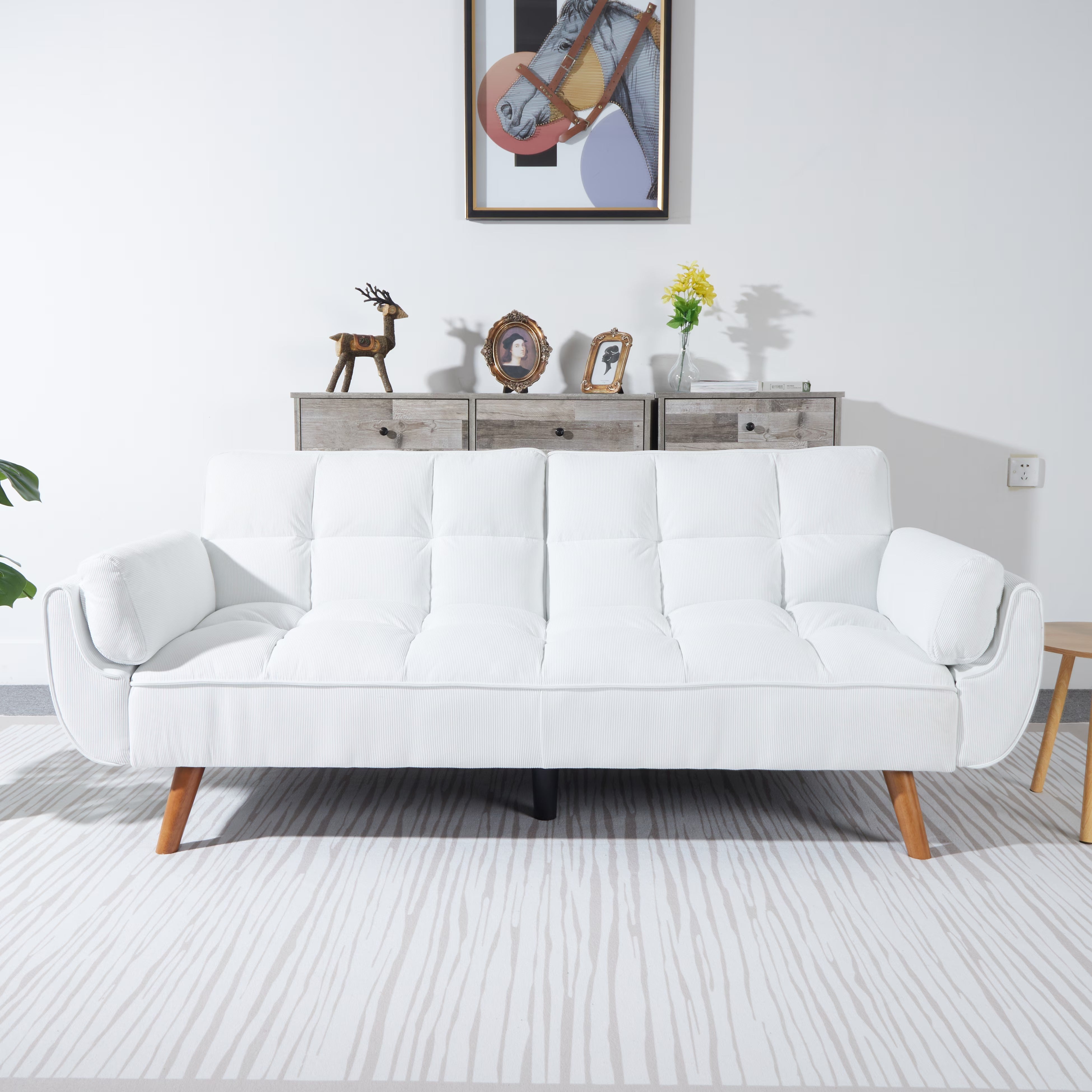 2064 Corduroy Sofa & Sofa Bed-Whitewhite Icon - FAIFCO