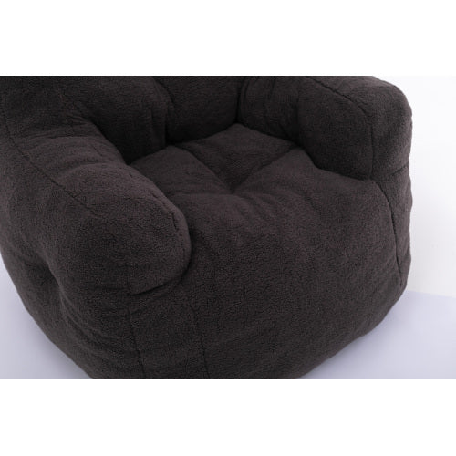 Teddy Tufted Foam Bean Bag – Soft Memory Foam, Dark Gray Fabric - FAIFCO