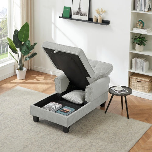 Chaise Lounge Indoor Sleeper Sofa Bed Chair Upholstered Lounge Chair For Bedroom Living Room With Rivets - FAIFCO