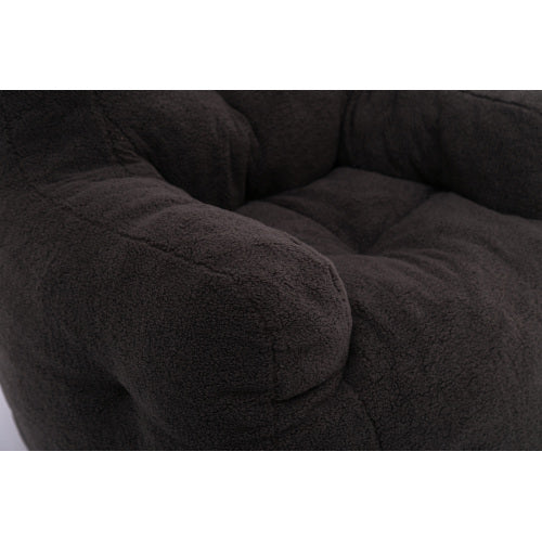 Teddy Tufted Foam Bean Bag – Soft Memory Foam, Dark Gray Fabric - FAIFCO