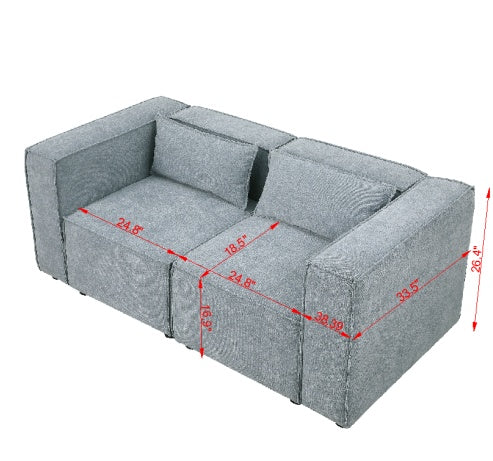 Modular Sofa BEIGE Chenille Fabric, Simple And Grand, The Seat And Back Is Very Soft. - FAIFCO