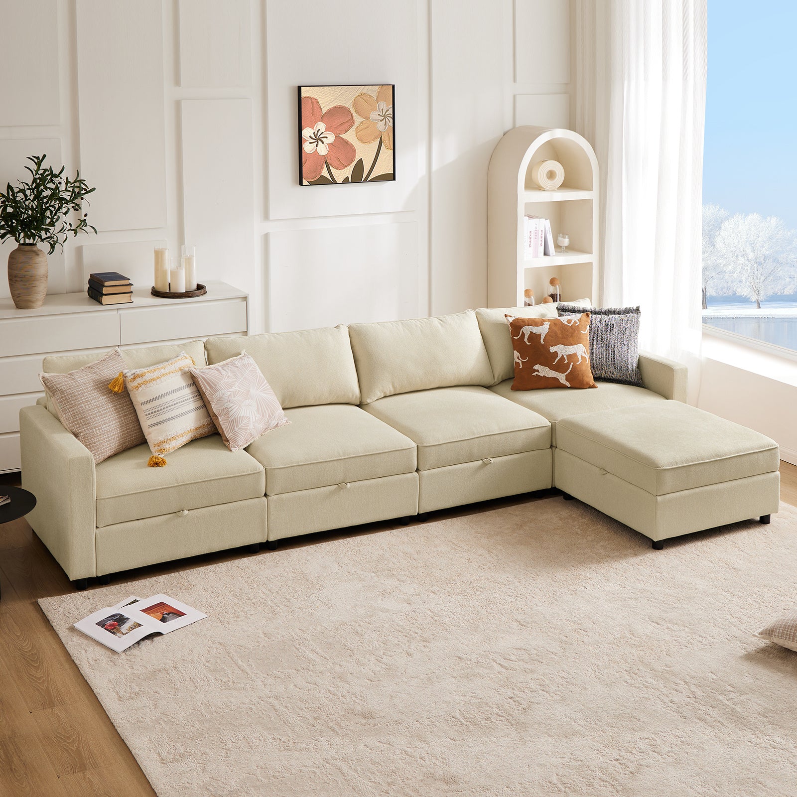 FAIF™ Large Sofa Bed – Comfortable, Versatile Sectional Sofa with Storage for Living Room or Office - FAIFCO