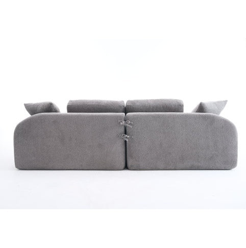 4-seater Combined Sofa, Crochet Yarn Fabric, Full Sponge Compression - FAIFCO