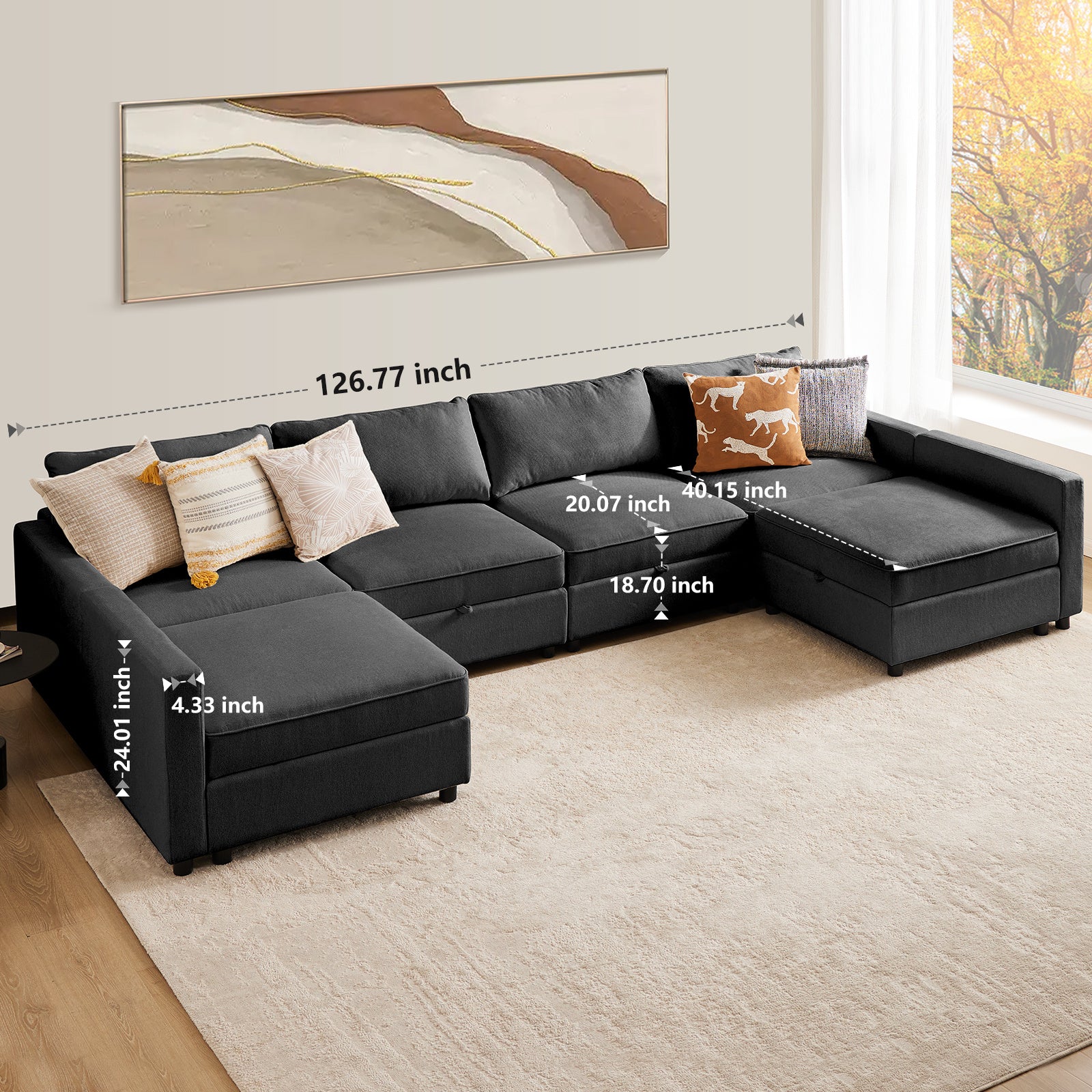 FAIF™ Large Sofa Bed – Comfortable, Versatile Sectional Sofa with Storage for Living Room or Office - FAIFCO