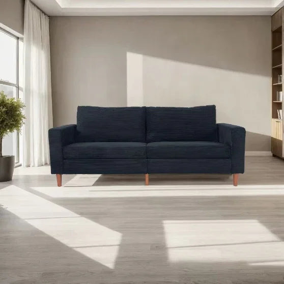 FAIF™ Domestic Linen Sofa Seat – Black Linen Upholstered Sofa for Living Room or Office - FAIFCO