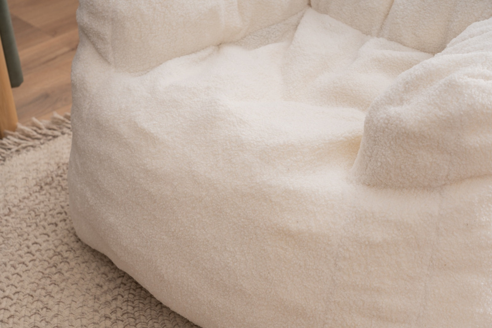Ivory Teddy Tufted Bean Bag Chair – Soft & Cozy Seating - FAIFCO