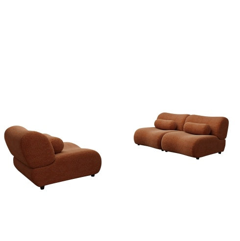 Contemporary Orange Modular Sofa – 3-Seat Sectional - FAIFCO