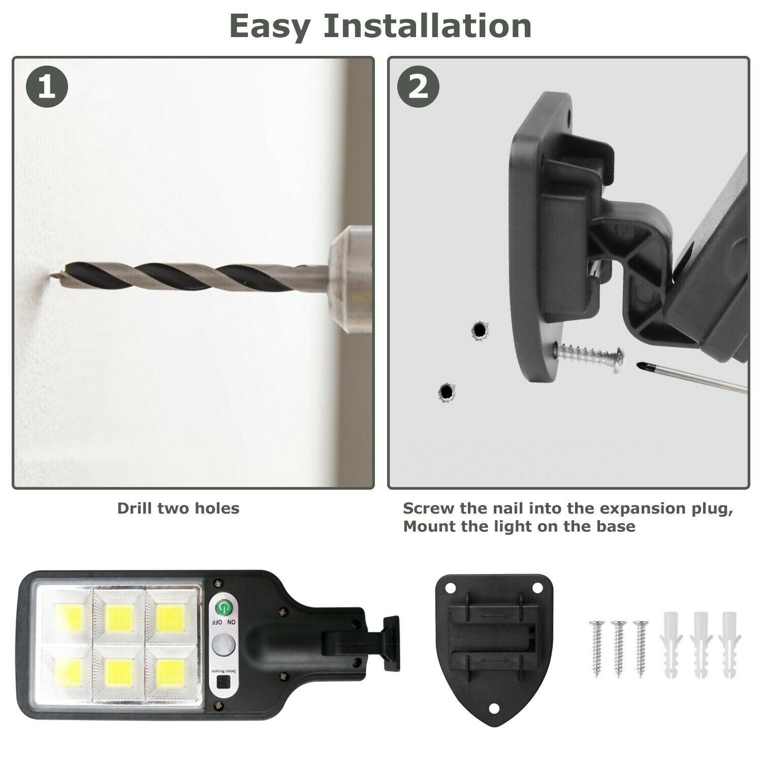 Solar-Powered PIR Motion Sensor Light