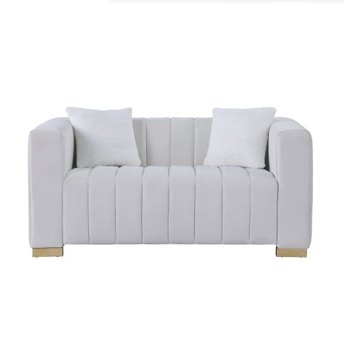 A Modern Channel Sofa Take On A Traditional Chesterfield,Grey Color,loveseater - FAIFCO