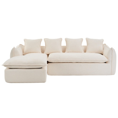 Oversized L-Shaped Sleeper Sofa – 3-Seater with Chaise, Left-Facing Design - FAIFCO