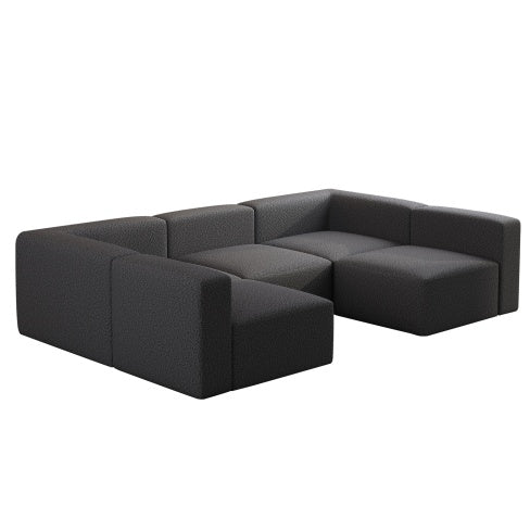 Modular Sectional Sofa Sleeper Couch, Sectional Sofa With Chaise And Ottoman, Convertible - FAIFCO