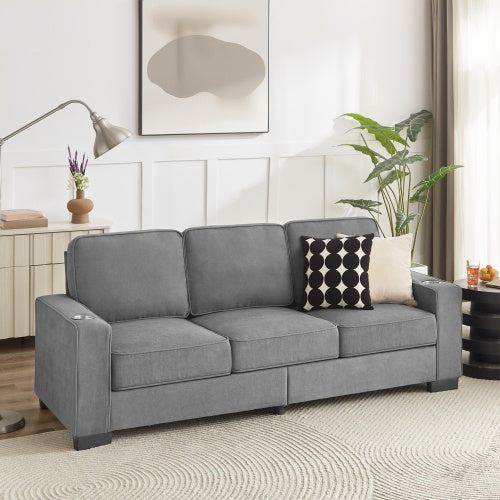 Modern Corduroy 3-Seater Sofa – Compressed Couch - FAIFCO