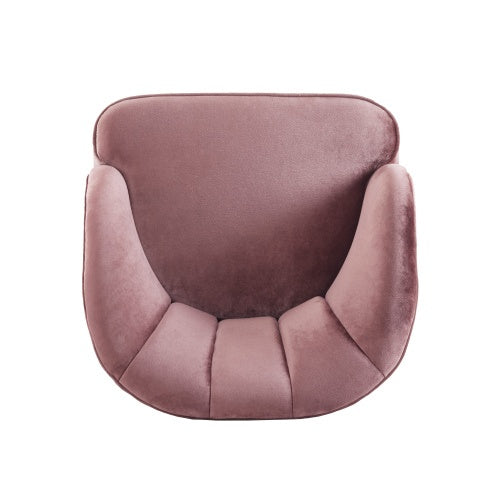 FAIF™ Velvet Barrel Accent Chair – Upholstered Mid-Century Modern Chair with Rubberwood Legs - FAIFCO