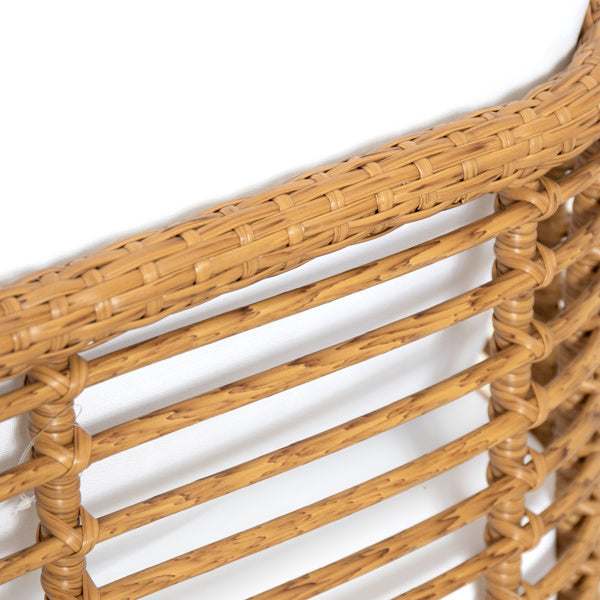 Wicker Accent Lounge Chair with Acacia Wood Legs - FAIFCO