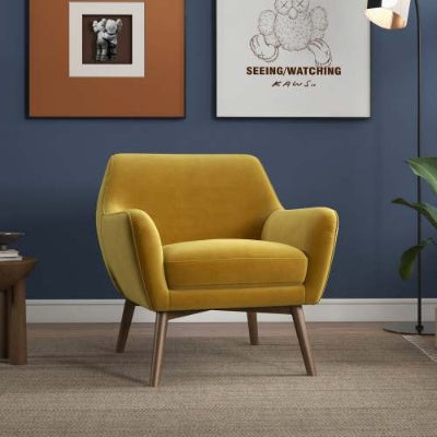 Panom Gold Velvet Lounge Chair - FAIFCO