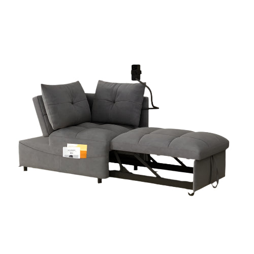 FAIF™ Versatile Foldable Sofa Bed with USB Port and Swivel Phone Stand – Modern Velvet Sofa for Living Room and Bedroom - FAIFCO