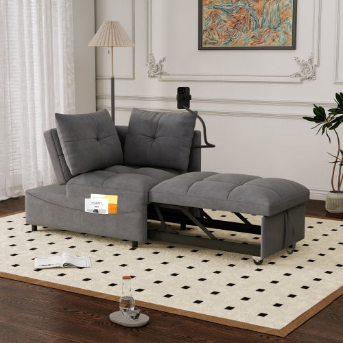 FAIF™ Versatile Foldable Sofa Bed with USB Port and Swivel Phone Stand – Modern Velvet Sofa for Living Room and Bedroom - FAIFCO