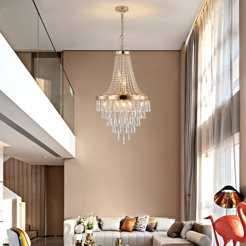 Luxury Golden Crystal Chandelier for Living & Dinin