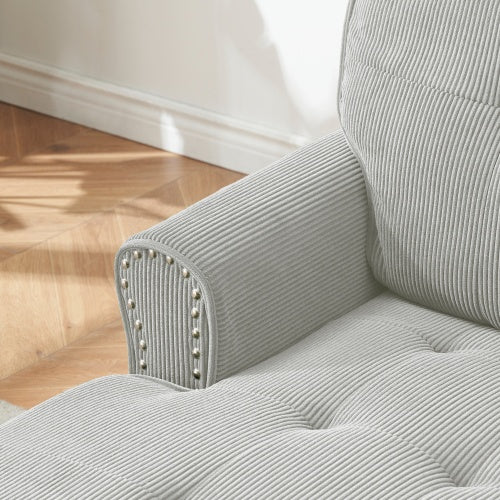 Chaise Lounge Indoor Sleeper Sofa Bed Chair Upholstered Lounge Chair For Bedroom Living Room With Rivets - FAIFCO