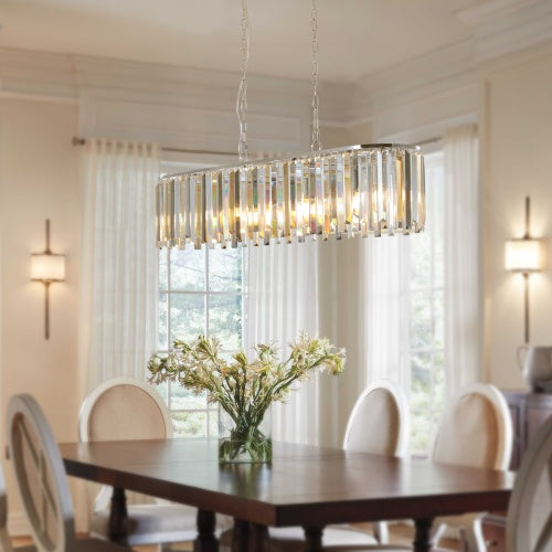 Modern Crystal Oval Chandelier