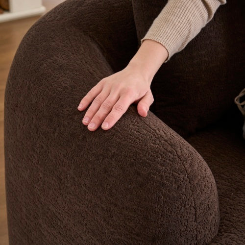 Brown Chenille L-Shaped Sectional – High-Density Sponge Modular Sofa - FAIFCO