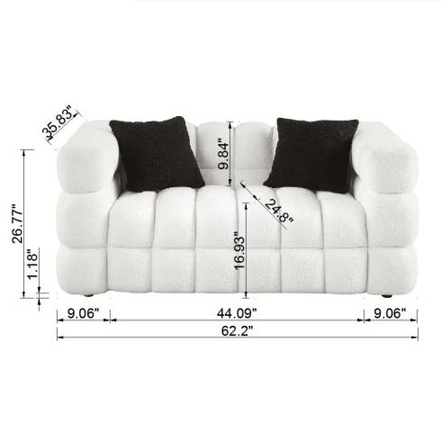 Marshmallow Sofa,boucle Sofa ,BLACK Color, - FAIFCO