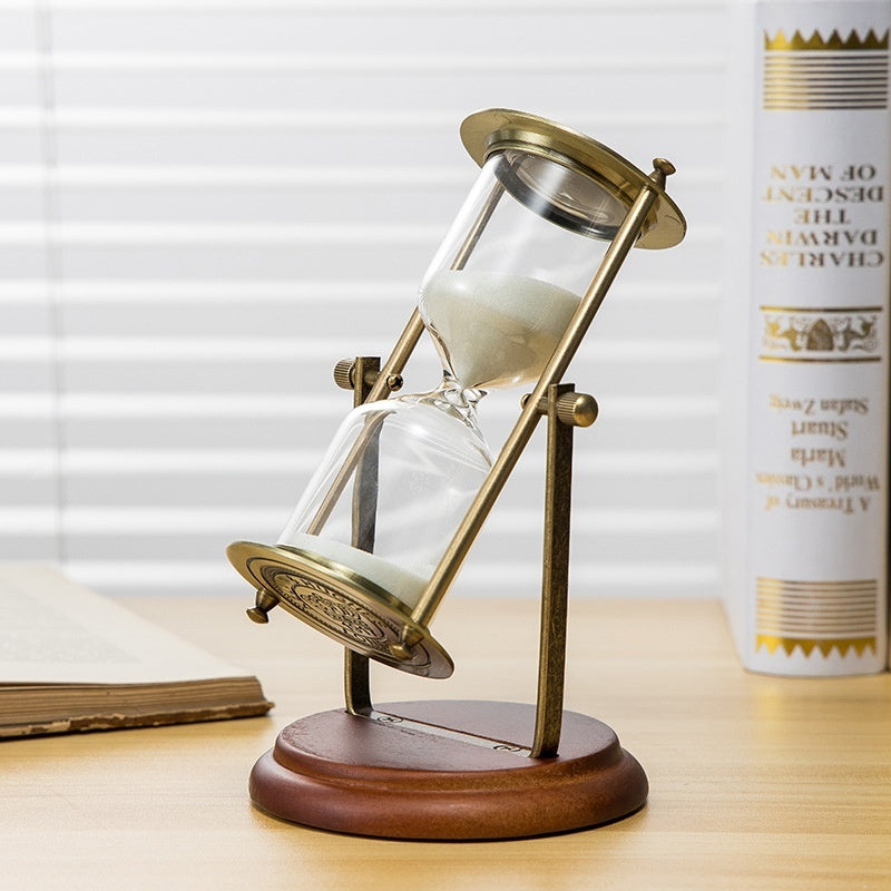 Wooden Hourglass Timer 15 Minutes Desk Study Room