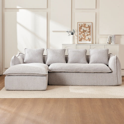 Oversized L-Shaped Sleeper Sofa – 3-Seater with Chaise, Left-Facing Design - FAIFCO