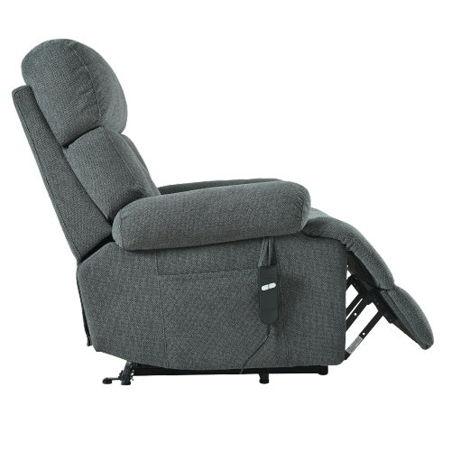 FAIF™ Oversized Power Lift Recliner Chair for Elderly – Electric Fabric Recliner for Seniors with Remote Control, Side Pocket & Spacious Seat in Dark Gray