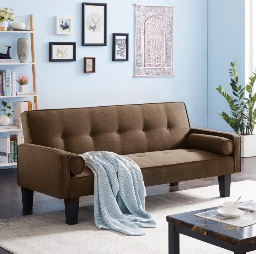 Fabric Sofa, Medieval Love Seat Sofa Furniture, With Pillows, Living Room Button Tufted Sofa