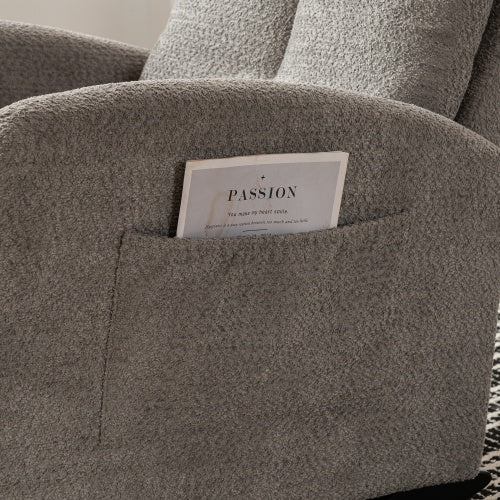 Accent Rocking Chair with Footrest – High Back Rubber Wood