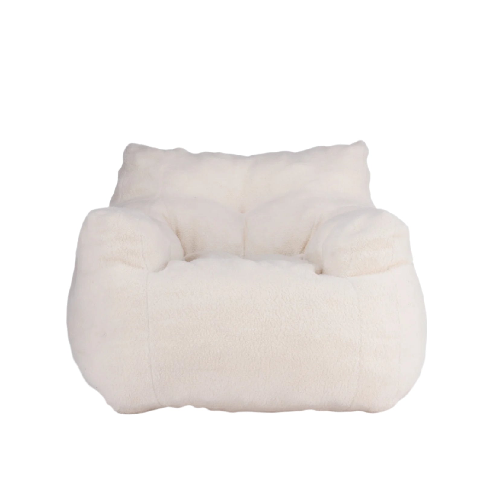 Ivory Teddy Tufted Bean Bag Chair – Soft & Cozy Seating - FAIFCO