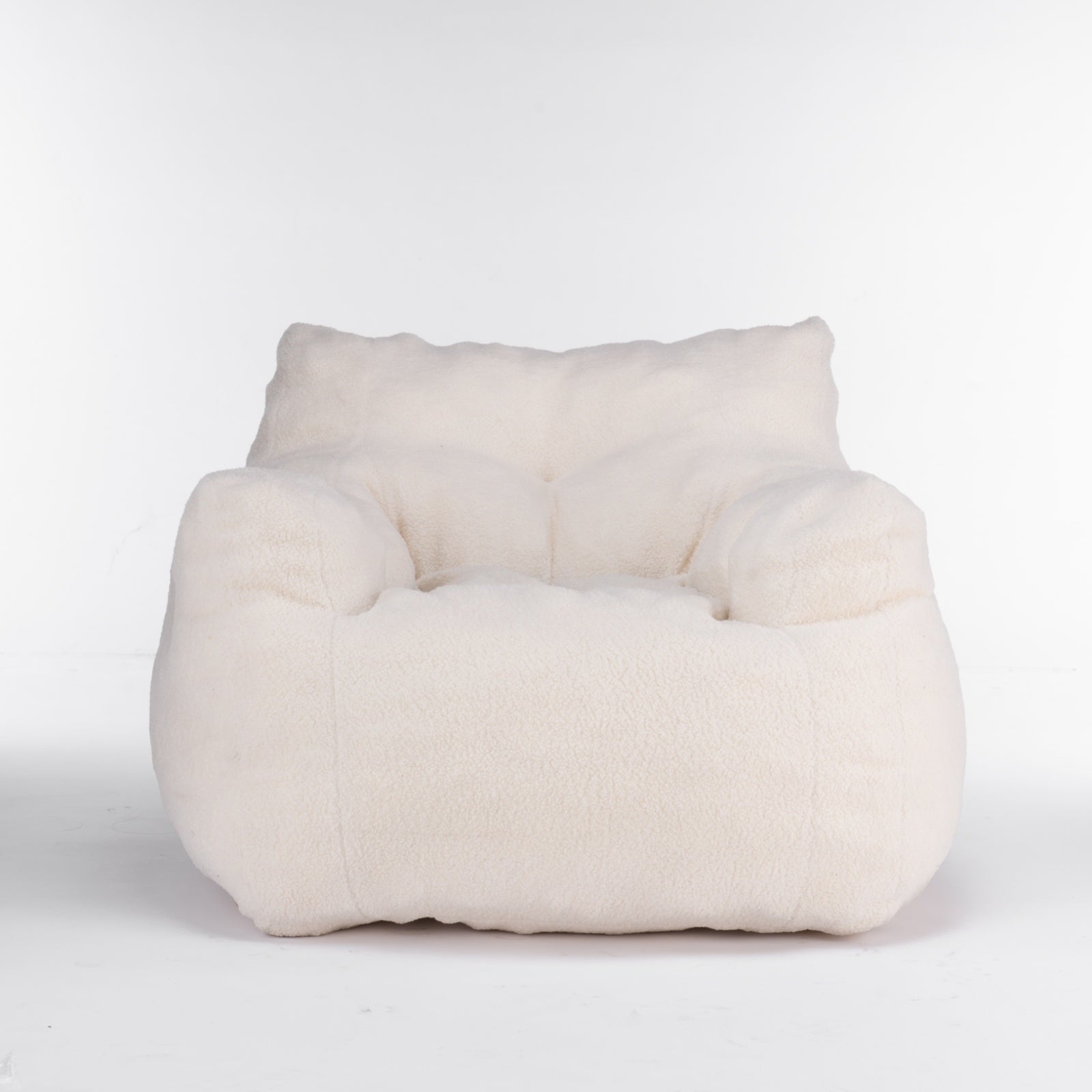 Ivory Teddy Tufted Bean Bag Chair – Soft & Cozy Seating - FAIFCO