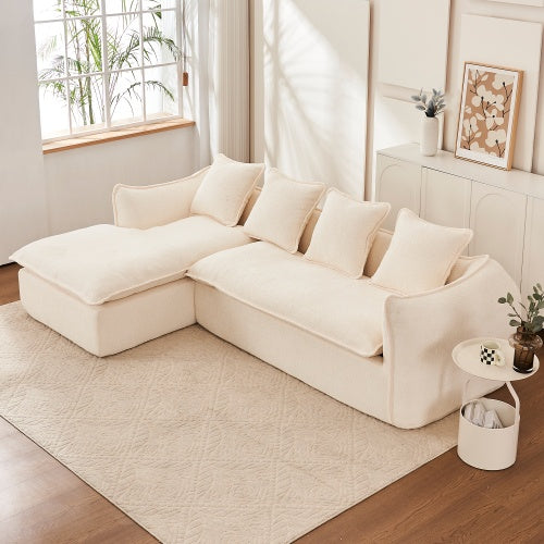 Oversized L-Shaped Sleeper Sofa – 3-Seater with Chaise, Left-Facing Design