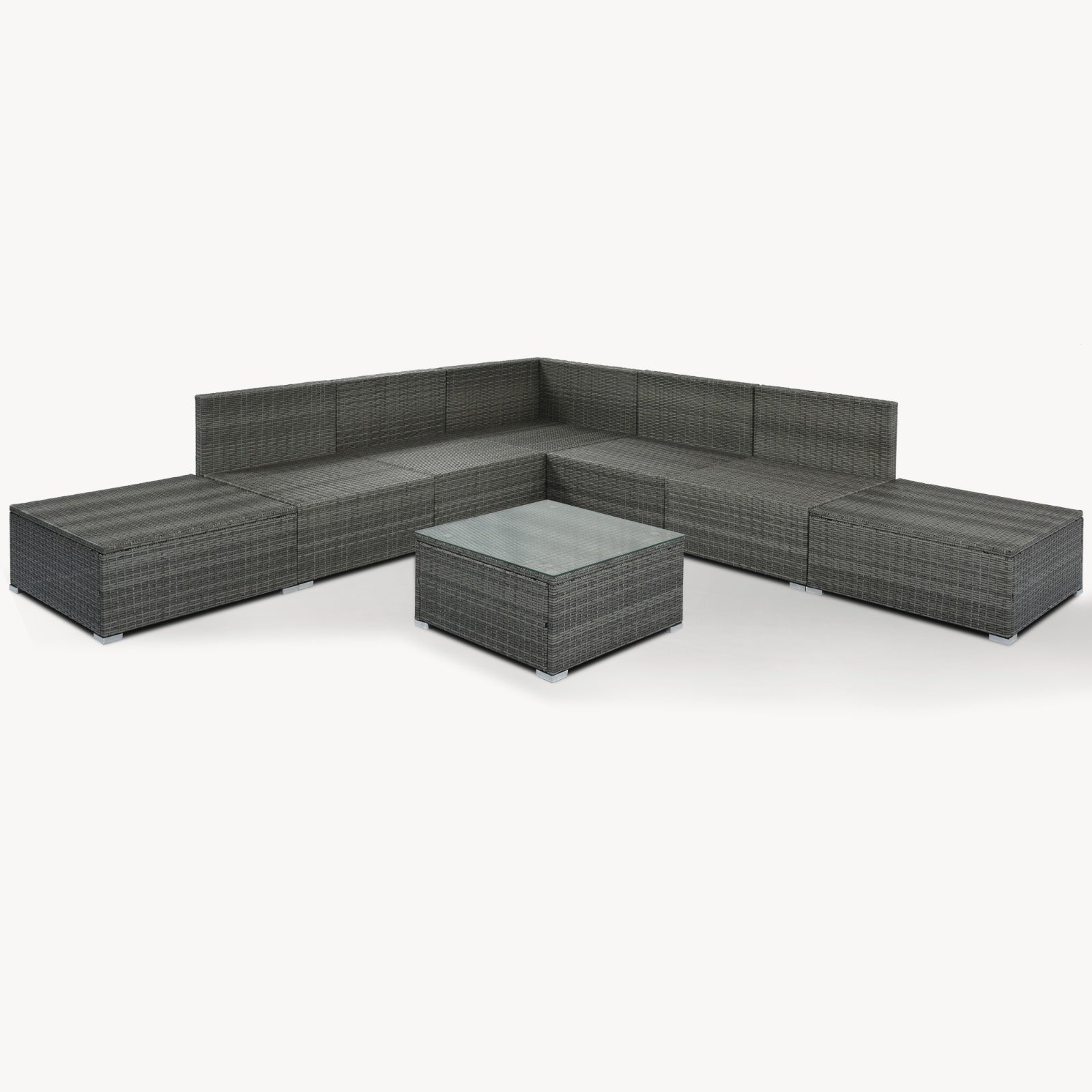 8-Pc Wicker Patio Set with Cushions Modular Outdoor Sofa