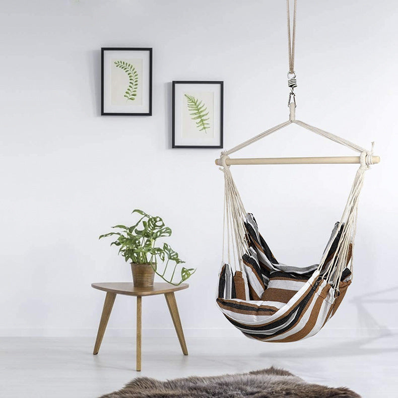 Portable Canvas Hammock Chair Indoor/Outdoor Swing Seat